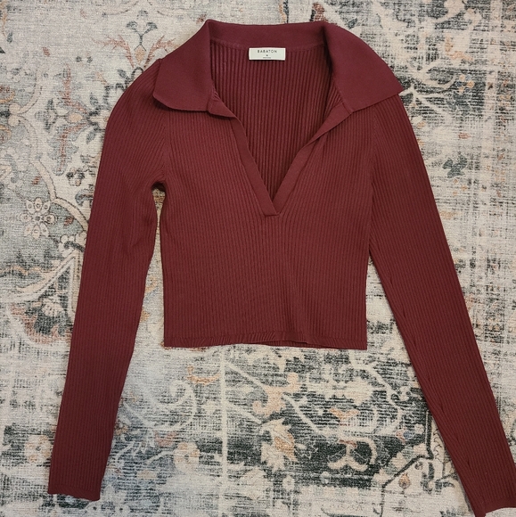 Babaton sculpt knit polo longsleeve - Picture 3 of 3